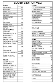 South Station menu 1