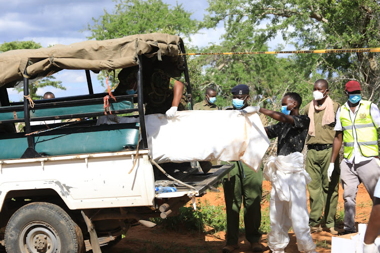 Some of the bodies that were retrieved on April 21, 2023.