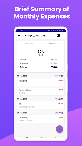 Screenshot Daily Expenses: Budget Planner