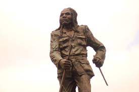 A statue of Mau Mau freedom fighter Dedan Kimathi in