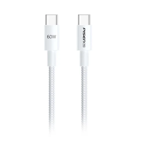 Cáp sạc PISEN PRO-Linen USB-C (C-C) PD 60W 1m (LH-CC-PD01-1000) (Xám Bạc)