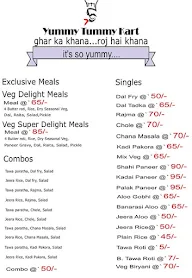 Yummy Tummy Kart menu 1