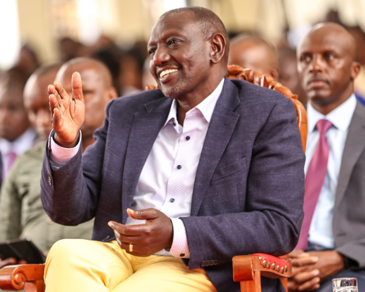 President William Ruto in Nairobi during a church service at the Friends Church Quakers Donholm on April 23, 2023.