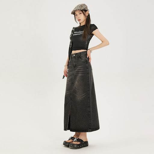 Title 3, Fashionable American Retro Denim Skirt For Wome...