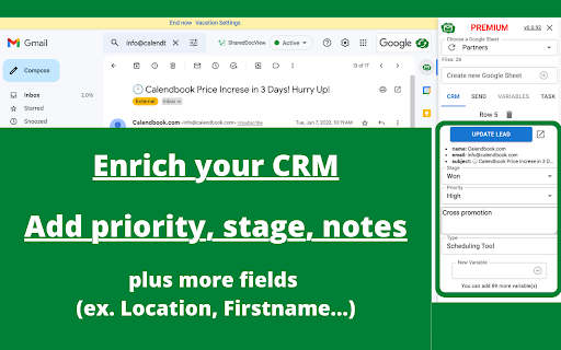 Salesforza Gmail Mail Merge & CRM on GSheets