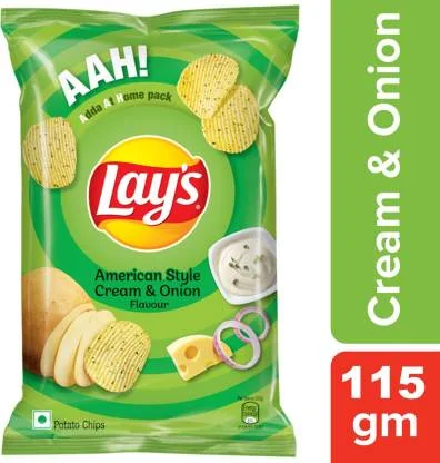 Lays Lay'S American Style Cream And Onion Chips - 115 gm
