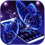 Cover Image of Download Neon Blue Butterfly Theme 1.1.1 APK