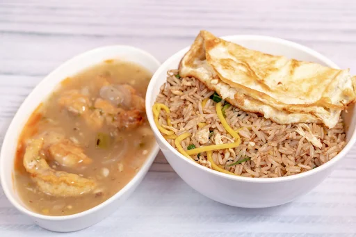 Chicken Chopper Rice With Gravy