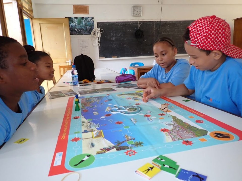 Launch of the sessions with the children in the Curieuse Marine Park in the Seychelles