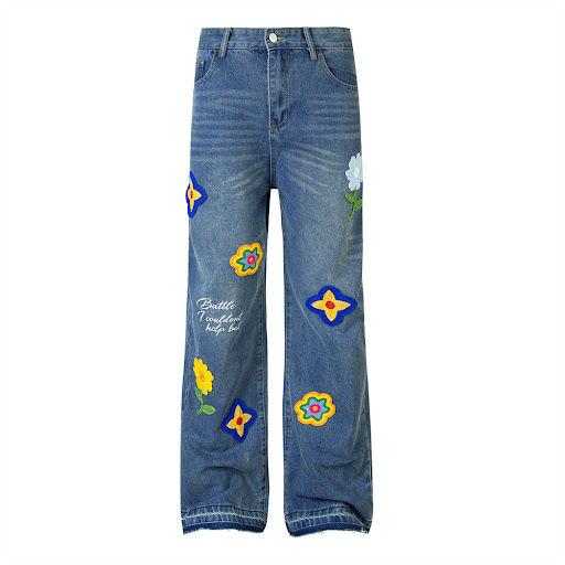 Title 24, Washed Loose Wide-leg Jeans for Men and Women. ...
