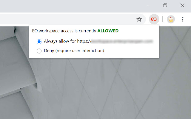 EO.workspace Integration chrome extension