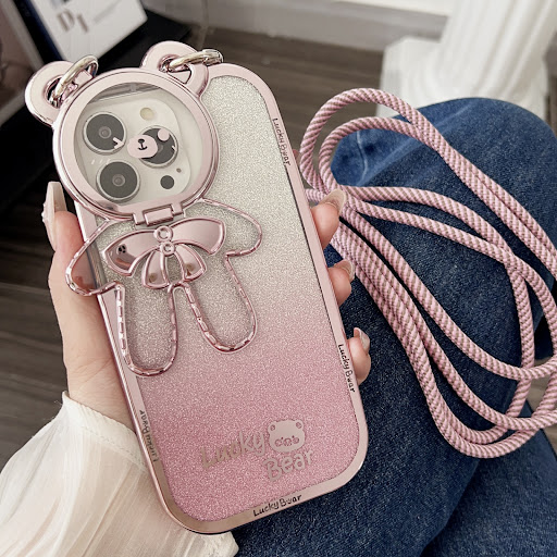 Title 12, Electroplated Glitter Phone Case Lucky Bear Bra...