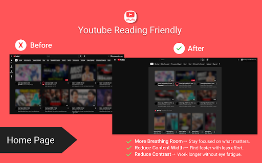 YouTube Reading Friendly screenshot 2