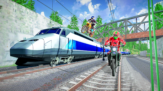 Tricky Bike Stunt vs Train Racing Game 1.0 APK + Mod (Free purchase) for Android