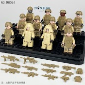 Minifigures Combo 12 Lính Đồ Chơi Quân Sự Lắp Ráp Sa Mạc Có Kèm Trang Bị M8084 Mẫu Mới Đẹp