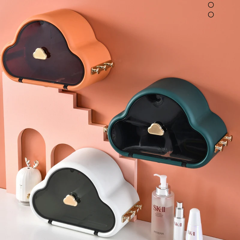 Estante de pared para pañuelos de papel con almacenamiento en la nube, diseño elegante y funcional para el hogar, optimiza el espacio.