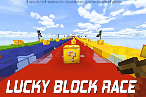 Mega Lucky Block Race Mod For Mcpe