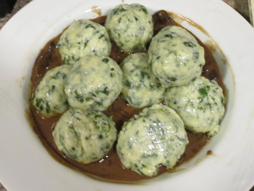 Spinach Ravioli Gnudi in Balsamic Mushroom Cream Sauce