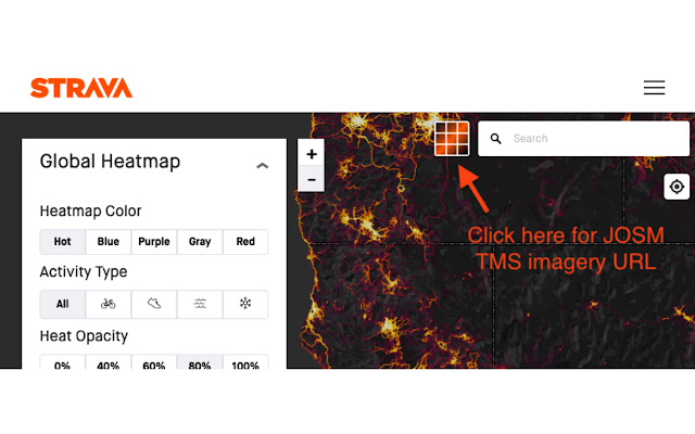 JOSM Strava Heatmap chrome extension