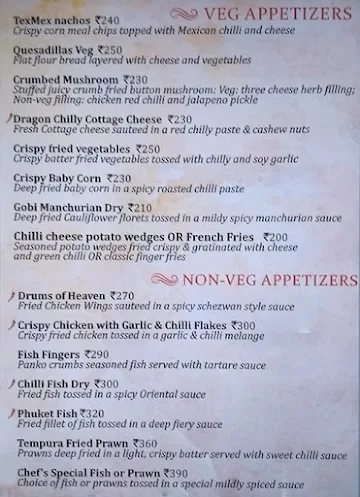 D Cafe menu 