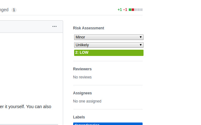 PR Risk Assessment Helper chrome extension