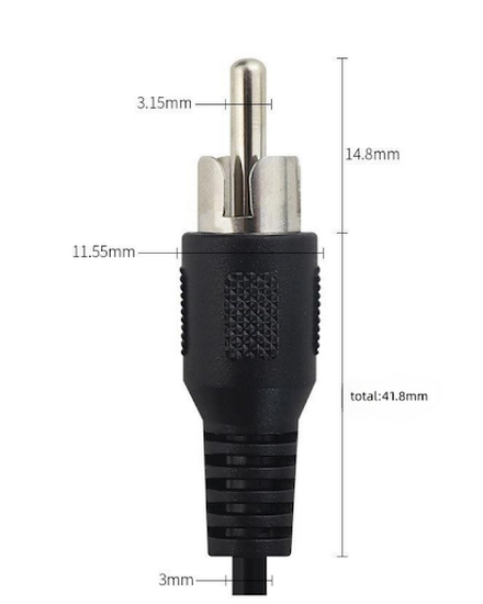 2Pcs RCA Male Plug Jack to Bare Wire Cable Repair Cord Fo... - 2
