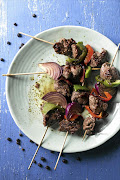 Ostrich kebabs with juniper berry rub