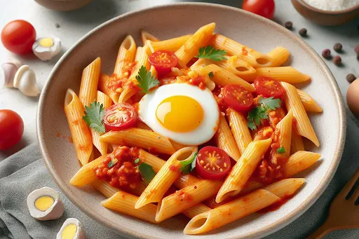 Egg Penne Pasta [Serves 1]