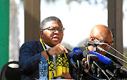  Minister of Police Fikile Mbalula briefs the media on organisational renewal at the  ANC policy conference at Nasrec, south of Johannesburg.