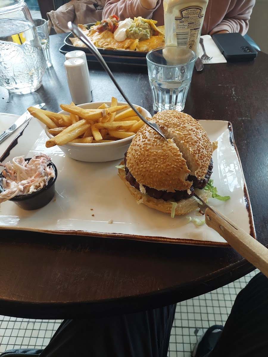 Gluten Free burger and chips