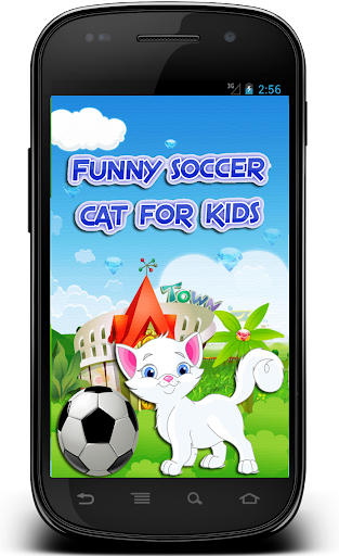 Funny soccer cat for kids