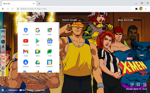 X-men 97 Marvel Wallpapers New Tab Extension