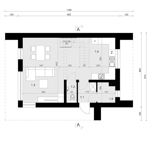 Sej-Pro 072/1 Energo - Rzut parteru