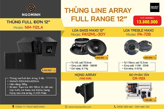 Loa Line Array Full Range 12" Nm112La, Pa12Ml - 30Y, Pa - 51, Cr - 112X