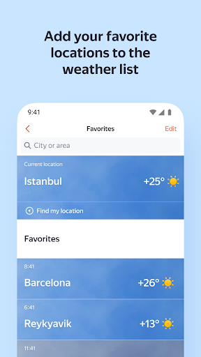 Screenshot Yandex Weather