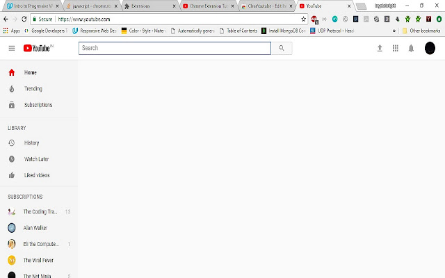 ClearYoutube chrome extension