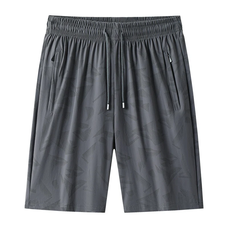 Sommer-Trainingsshorts, Ice Silk, Übergröße, schnelltrocknend, knielang, perfekt für Sport und Bewegung, angenehm kühl.