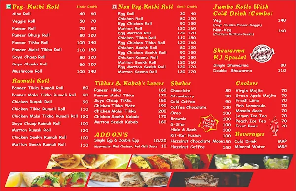 Kathi Junction menu 