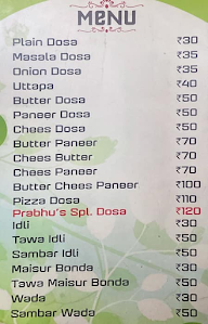 Prabhu's Pure Veg Tiffin menu 1