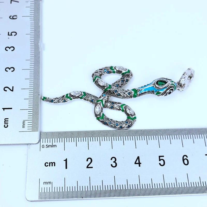 Title 2, Turquoise Snake Pendant Trendy Zodiac, a stylis...