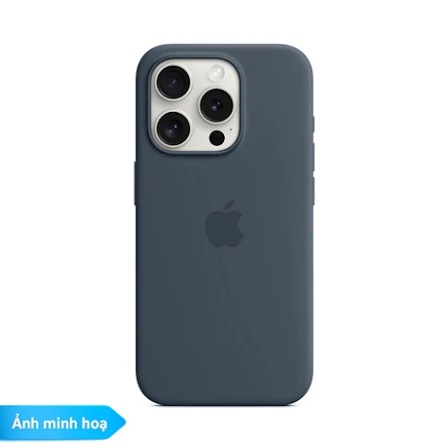 Ốp lưng Silicone Apple MagSafe iPhone 15 Pro - Storm Blue (MT1D3FE/A)