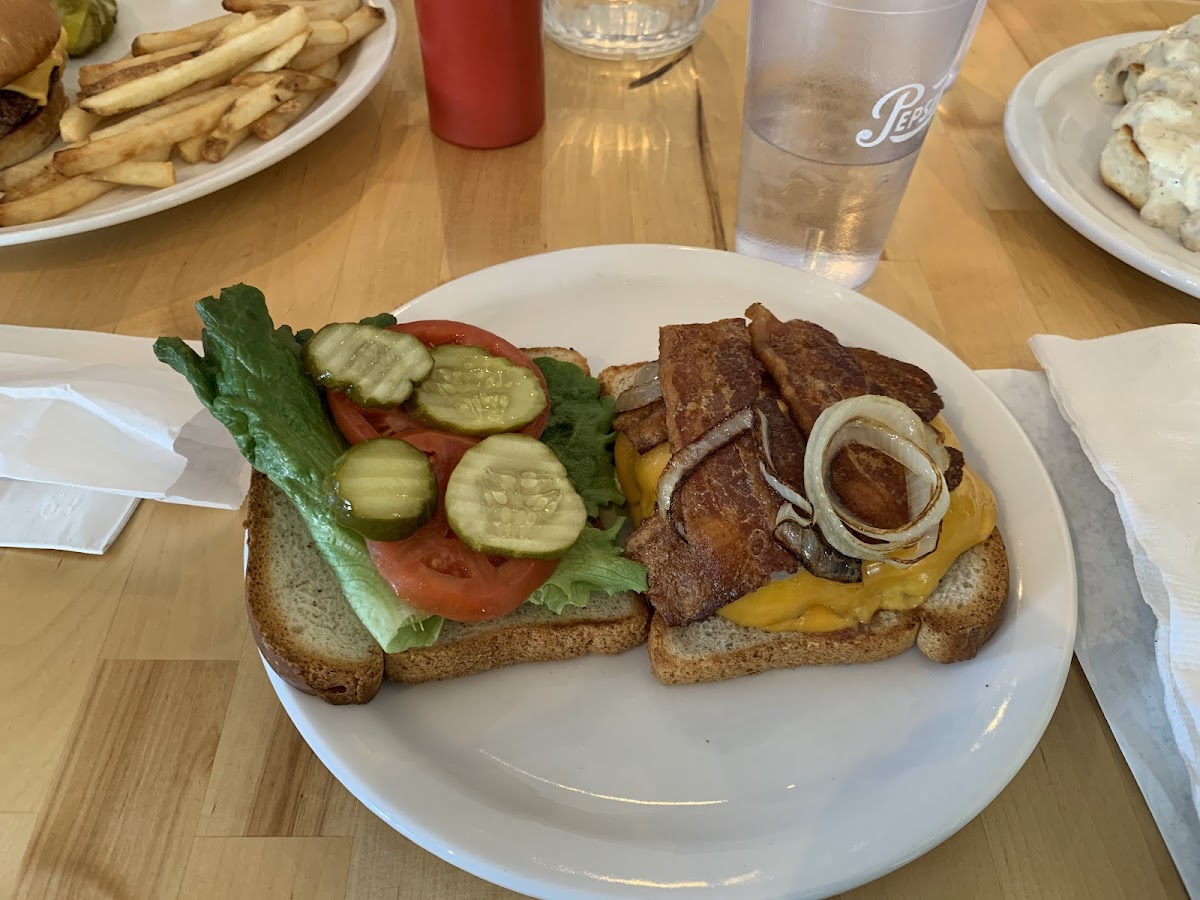 The Red Maple Burger with GF toast as a substitute