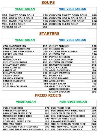 Sai Durga Restaurant menu 