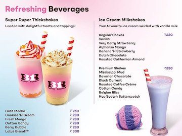 Baskin Robbins menu 