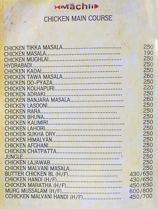 Sohail Machhli Lunch Home menu 