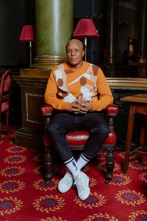 Doctor Khumalo in the Players' Lounge knitted crewneck sweatshirt.
