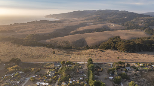 Luxury property for sale in Bolinas (United States) - Aerial view of rolling hills and coastline