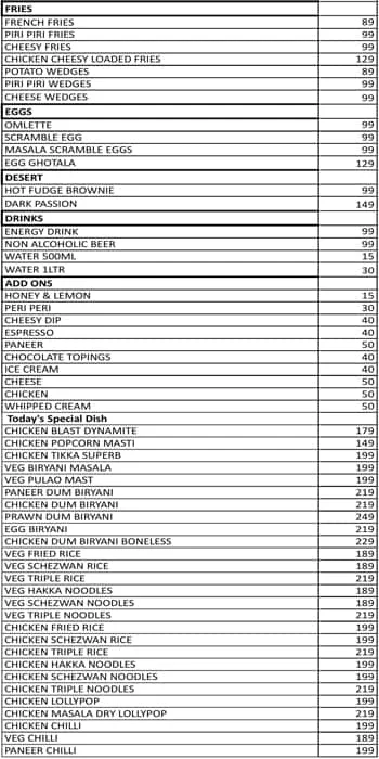 Hidden Restro Cafe menu 