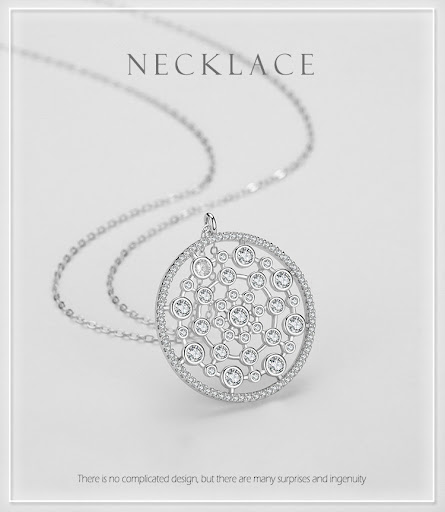 Title 2, Fashion Circle Bubble Pendant Necklace for Wome...