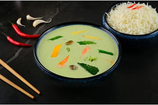 Veg Thai Green Curry With Steamed Rice